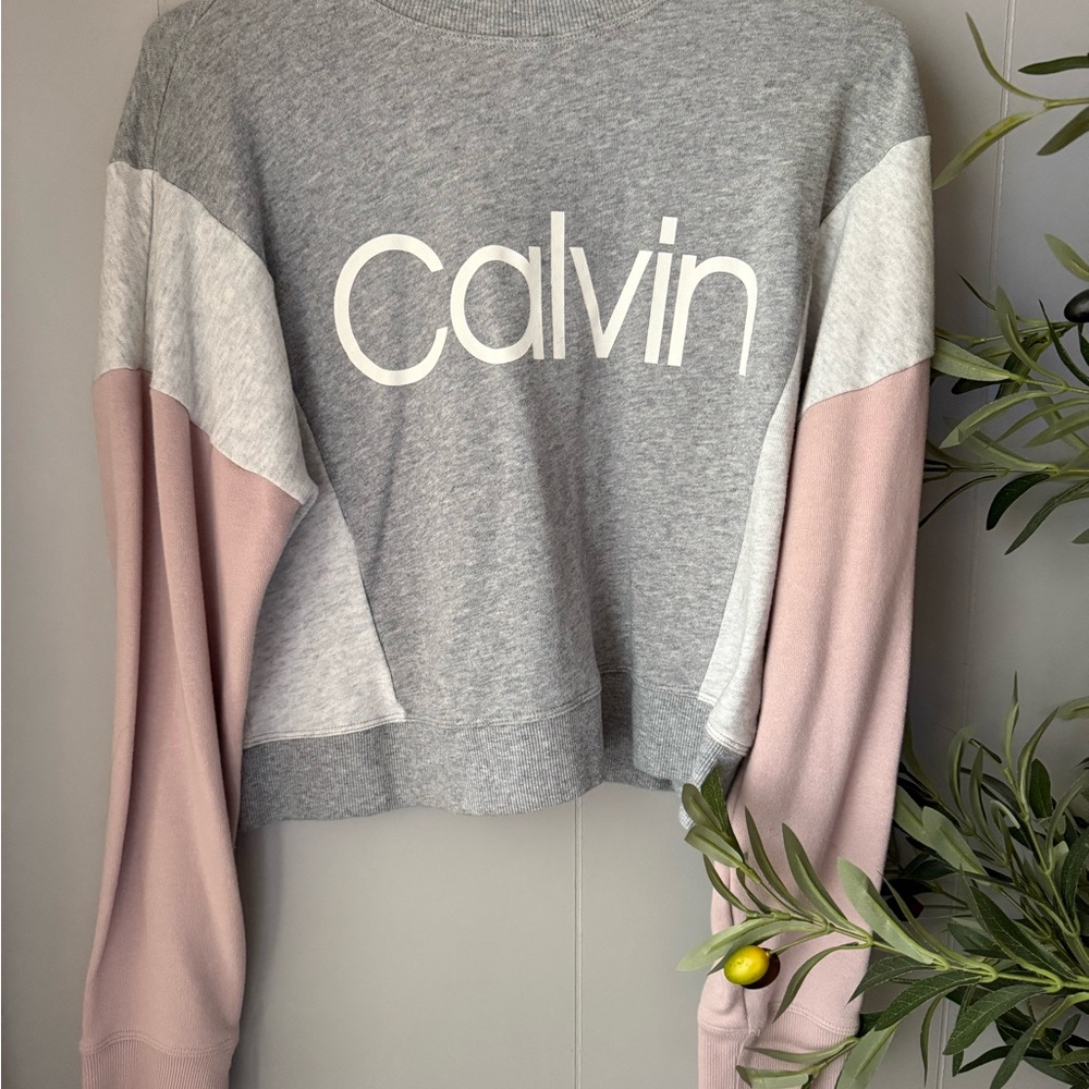 Calvin Klein Women's Gray and Pink Sweatshirt